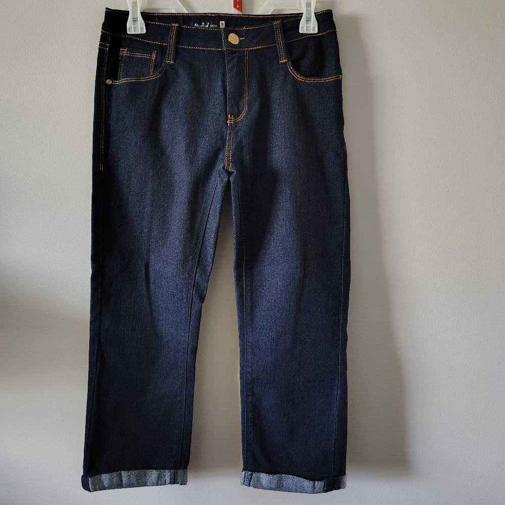 Papaya Dark Blue Denim Capri Pants Y2k Junior Size 11